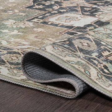 Maris Ornate Medallion Washable Area Rug